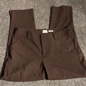 a new day Women's Brown Checkered Pants